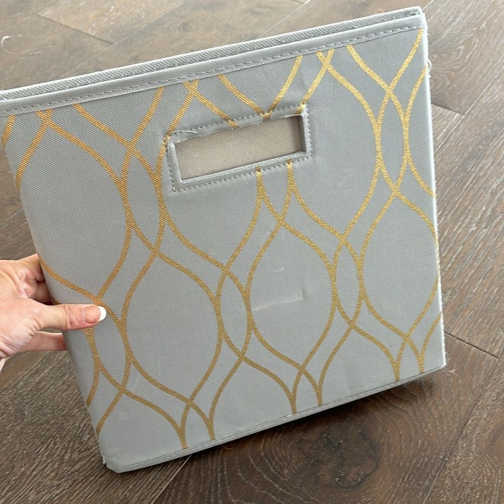 Canvas storage box with gold pattern -multiple available - Picture 3 of 3